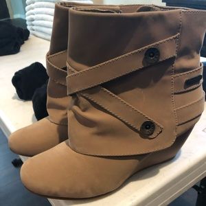 Beige ankle booties